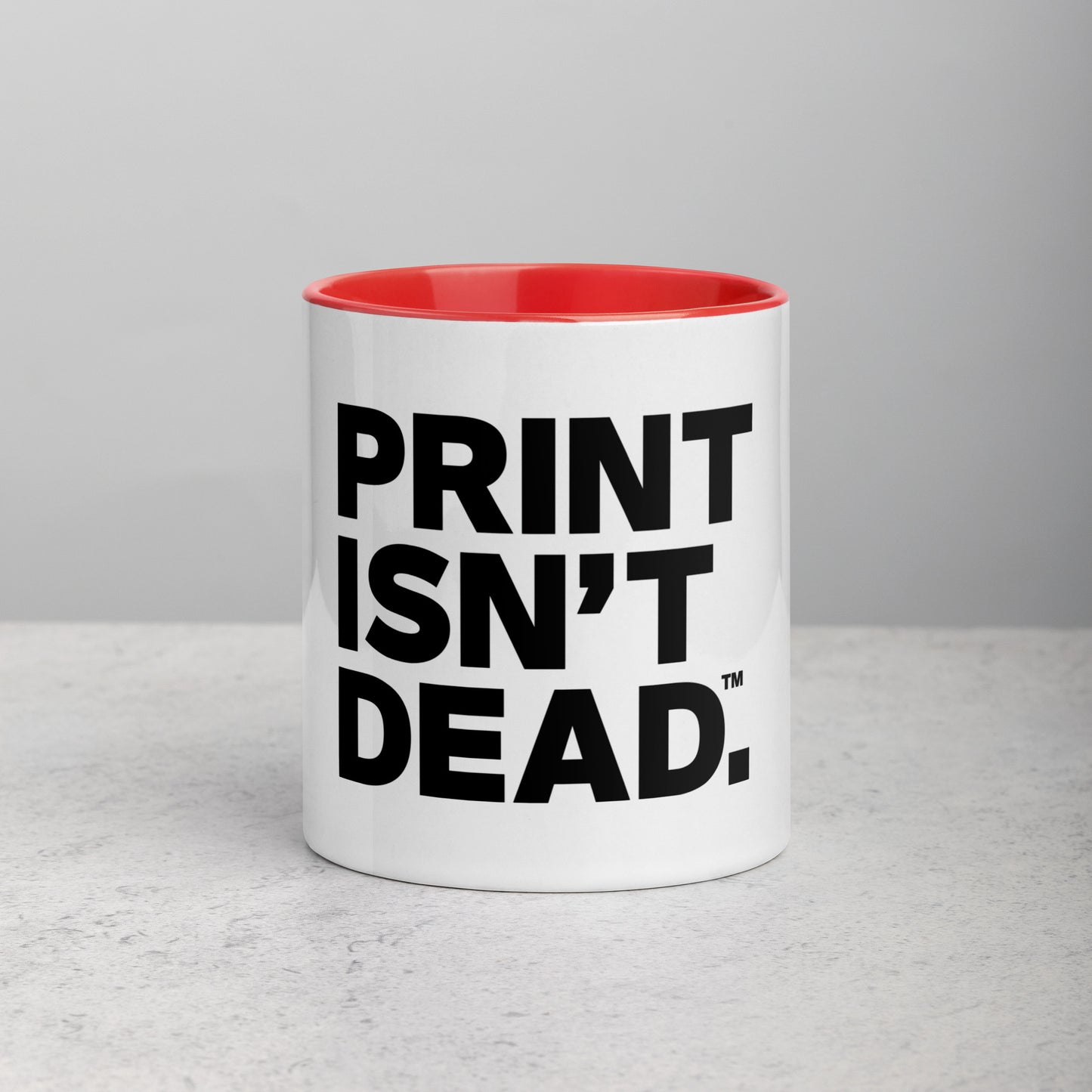 Print Isn't Dead Mug with Colour Inside