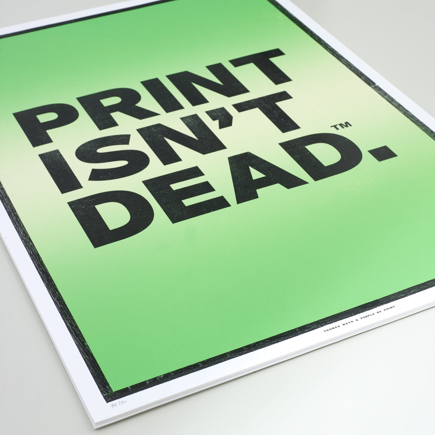 Thomas Mayo x People of Print — 50x70cm 'Print Isn't Dead™' Letterpress Art Print