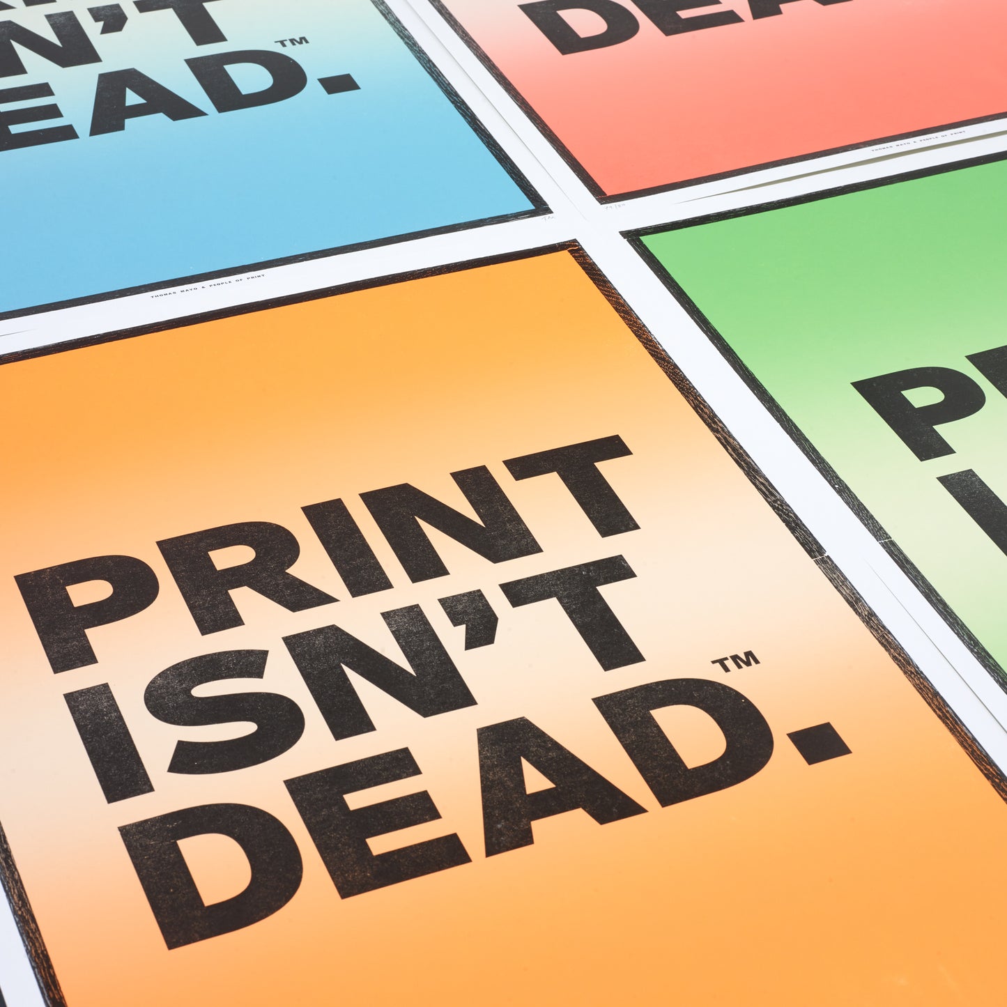 Thomas Mayo x People of Print — 50x70cm 'Print Isn't Dead™' Letterpress Art Print